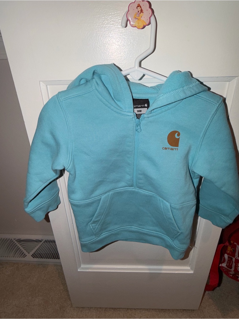 Carhartt Toddler Blue Half-Zip Hoodie with Logo